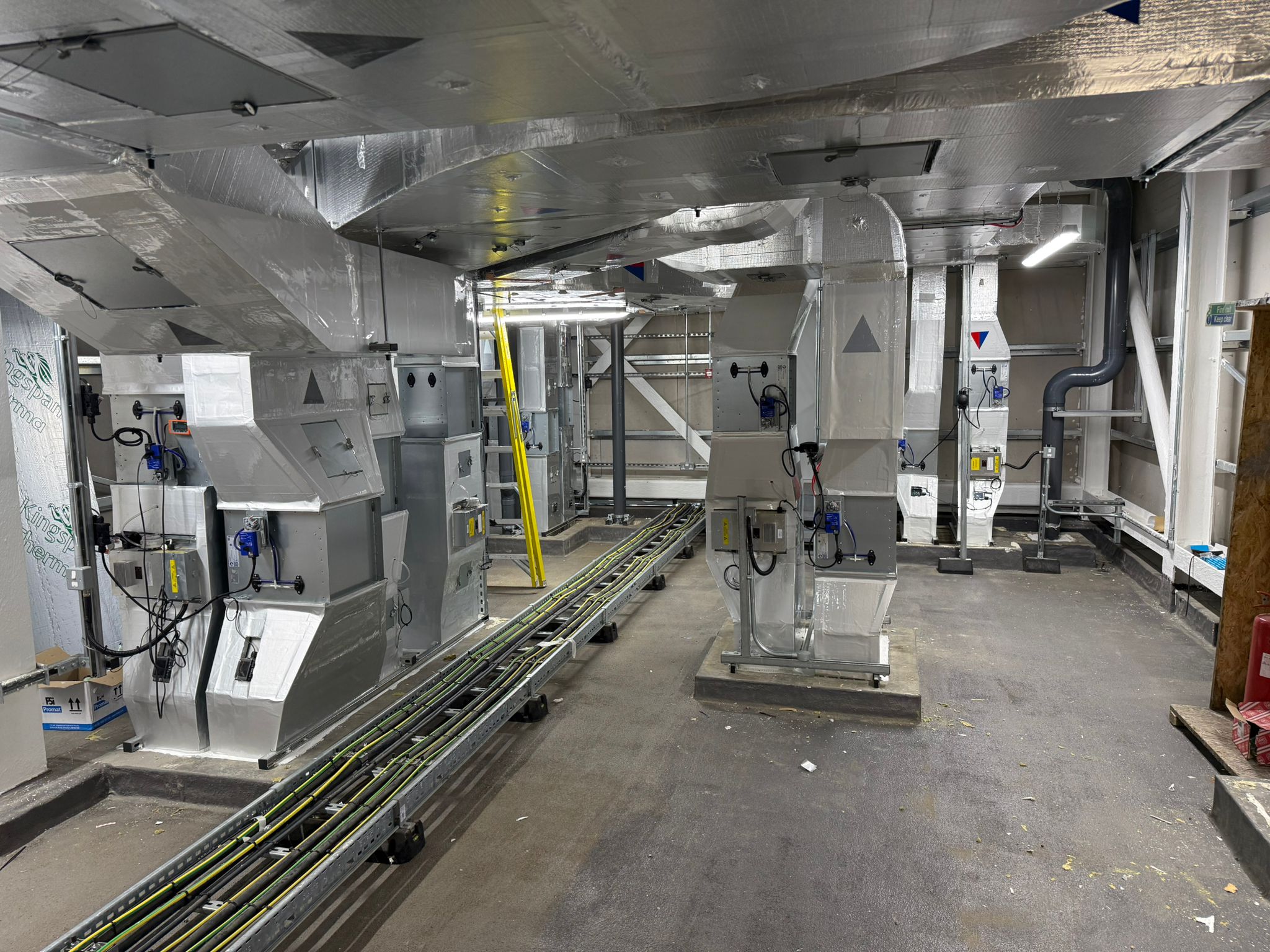 Plant room field controllers and cable containment