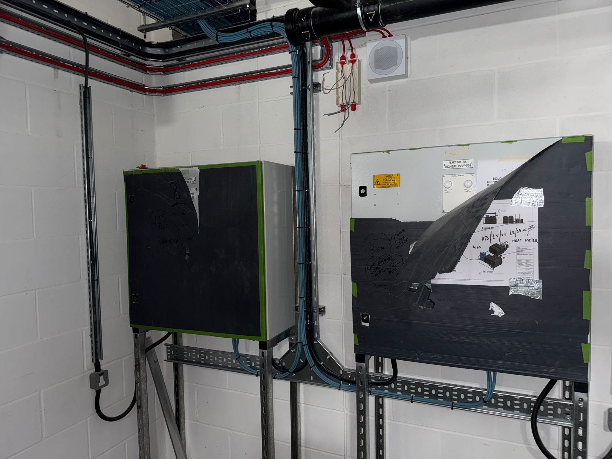 Control enclosures and structured cable containment
