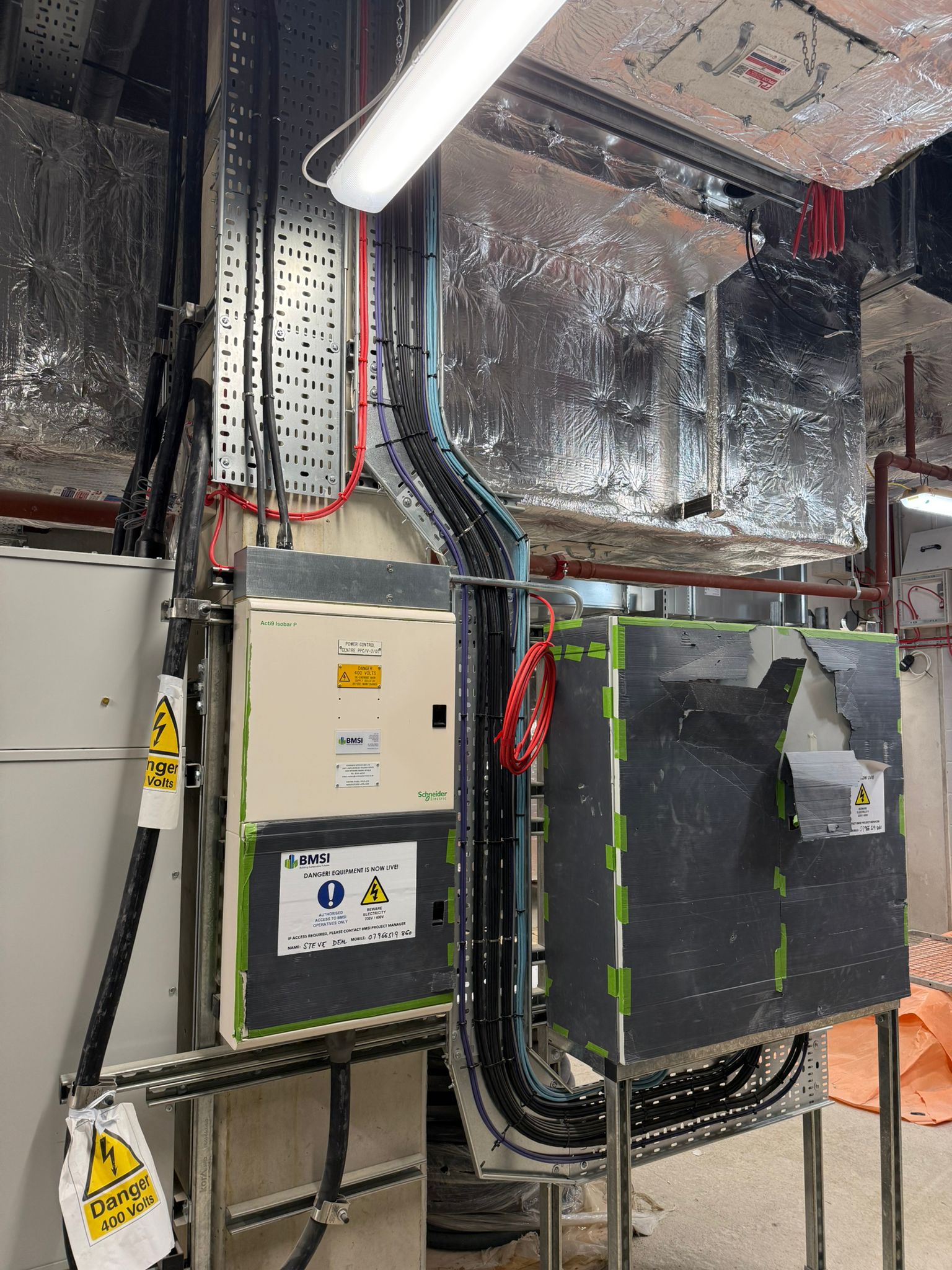 BMS panel and plant room cable management